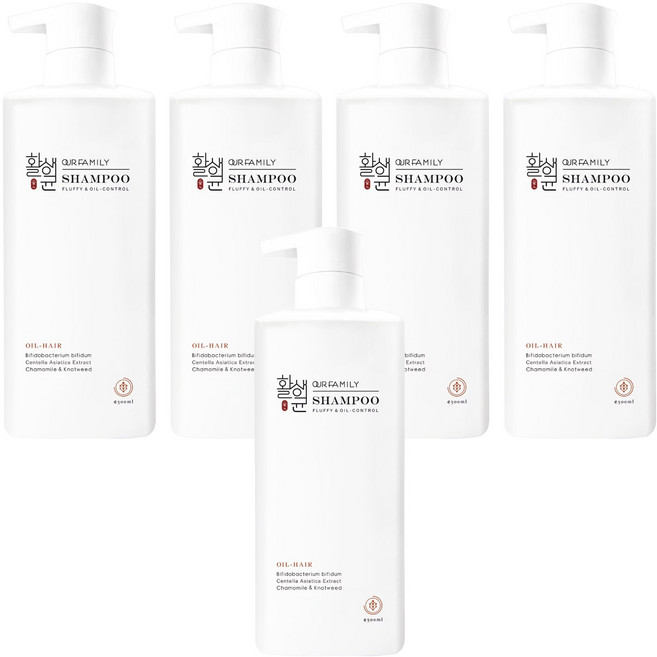 OUR FAMILY 一家人 植淨控油髮浴, 500ml, 5瓶