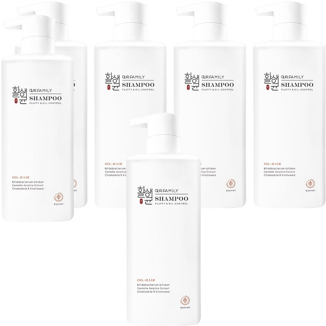 OUR FAMILY 一家人 植淨控油髮浴, 500ml, 6瓶