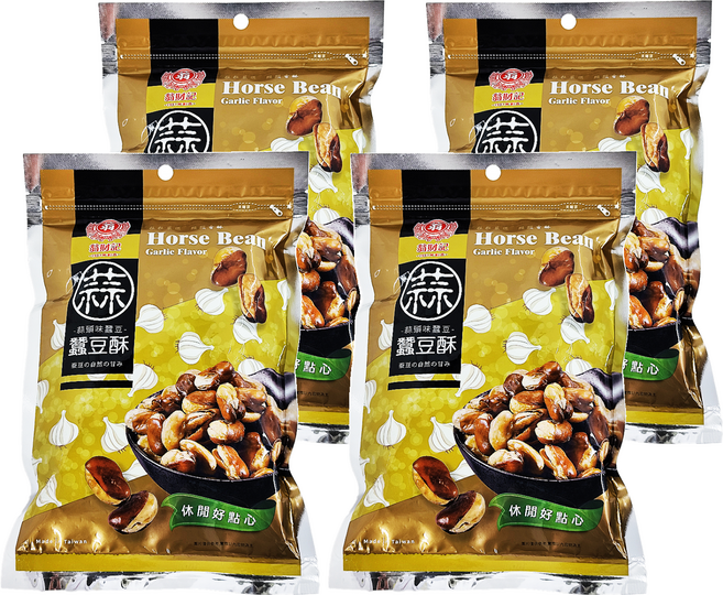 翁財記 蒜頭味蠶豆, 300g, 4包