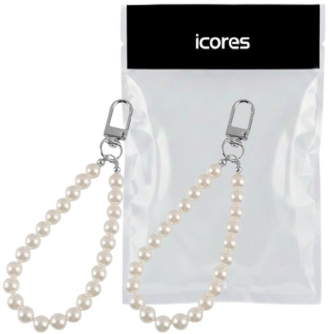 아이코어스 진주 키링 2p, 실버, 1개