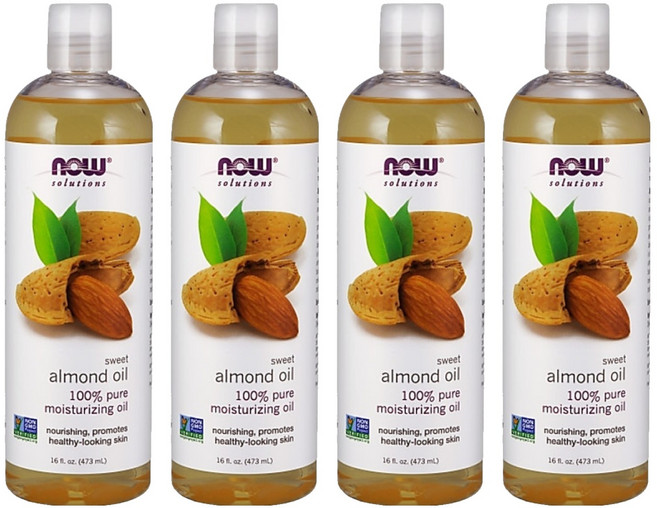 NOW Foods 純甜杏仁保濕油/基底油, 473ml, 4瓶
