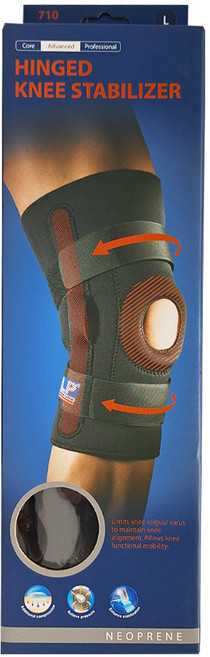 LP SUPPORT 樞紐式膝關節護具 710, 黑色, 1個