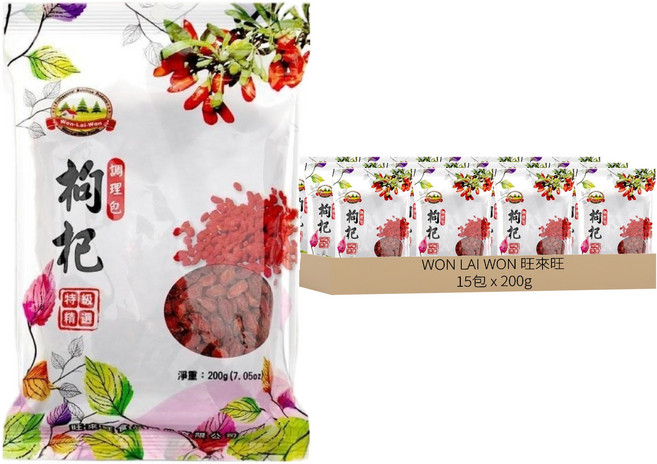 WON LAI WON 旺來旺 調理用枸杞, 200g, 1入, 15包