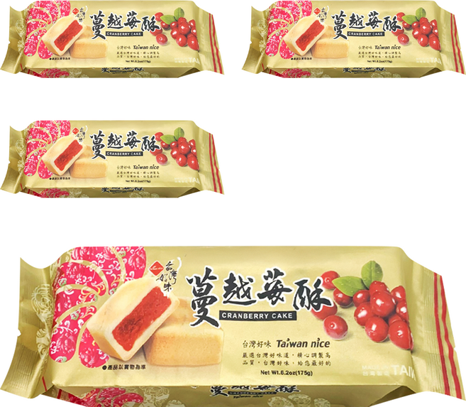 長松食品 蔓越莓酥, 175g, 4包