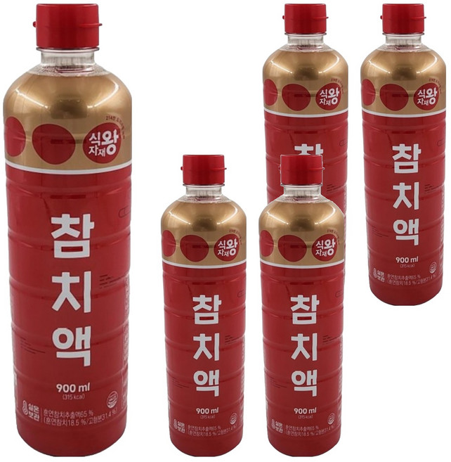 식자재왕 참치액, 900ml, 5개