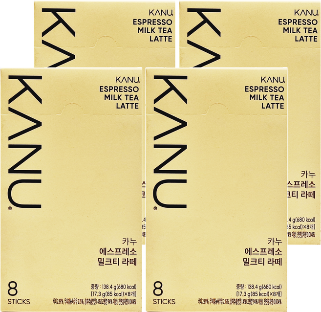 KANU 紅茶拿鐵咖啡, 17.3g, 8條, 4盒