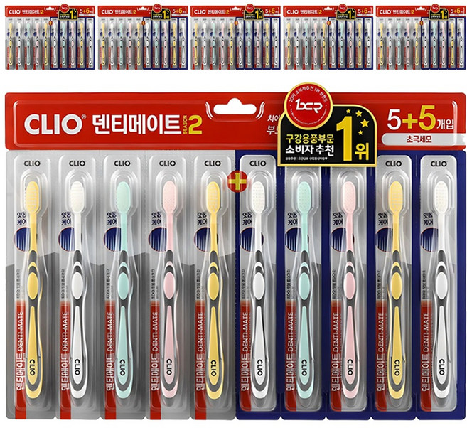 크리오 덴티메이트 시즌2 초극세모 칫솔, 10개입, 6개