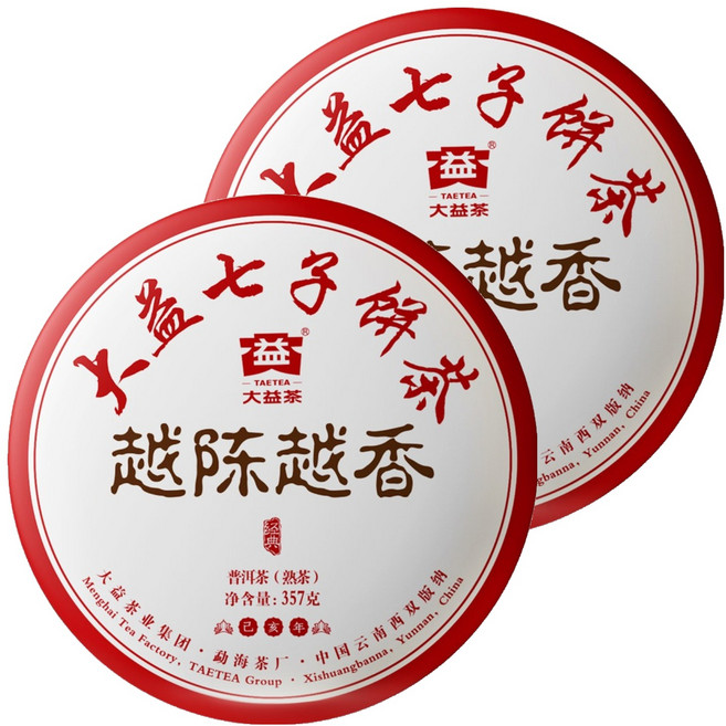 대익차 보이차 월진월향 숙차, 357g, 1개입, 2개