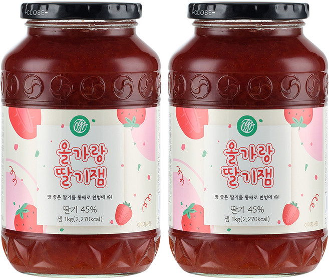 초록원 올가랑 딸기잼, 1kg, 2개