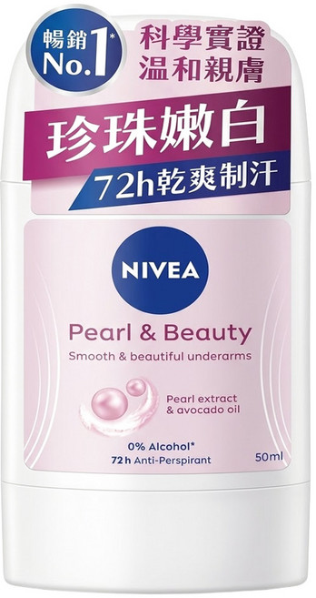 NIVEA 妮維雅 止汗爽身乳膏Pro升級版 珍珠煥采系列, 50ml, 1瓶