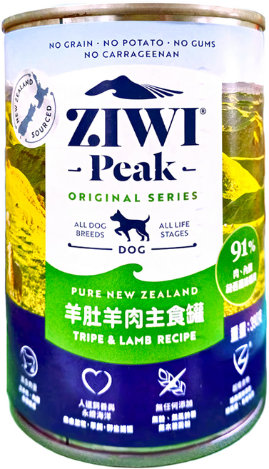 ZIWI Peak 滋益巔峰 經典系列 犬用主食罐, 羊肚羊肉, 390g, 1罐