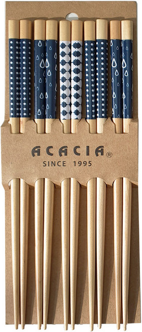 아카시아 나무젓가락 5P 세트, 블루, 단품, 1개