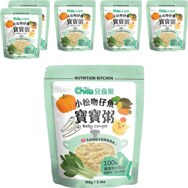 Chila 兒食樂 寶寶粥 小松吻仔魚, 150g, 6包
