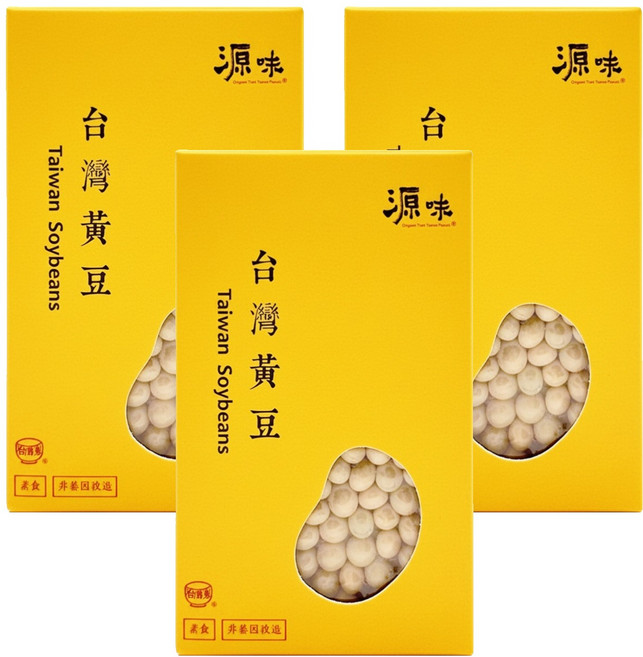 台灣源味本舖 台灣黃豆 非基因改造, 400g, 3盒