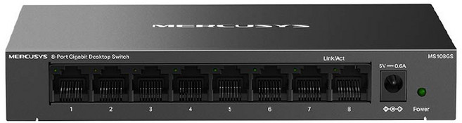 MERCUSYS 水星網路 8埠 Gigabit 桌上型鐵殼交換器 MS108GS, 1個