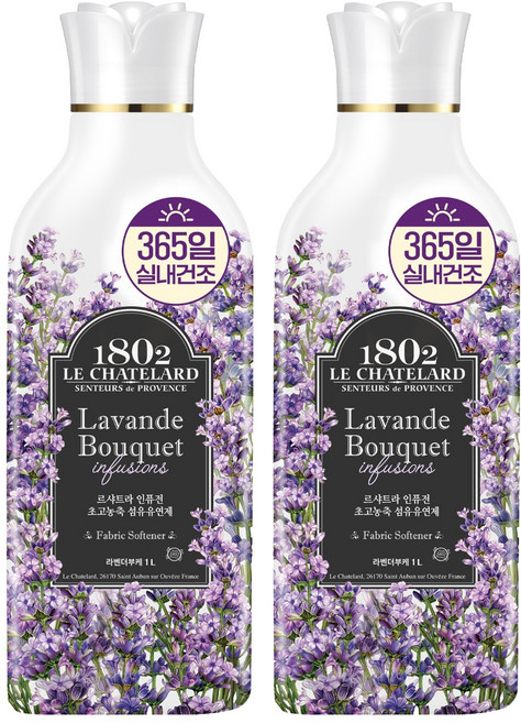 르샤트라1802 인퓨전 초고농축 섬유유연제 라벤더부케향 본품, 2개, 1L