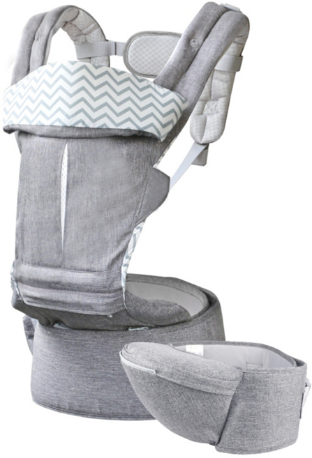 PUKU 藍色企鵝 Triple+三合一全方位腰凳揹巾, 銀灰色