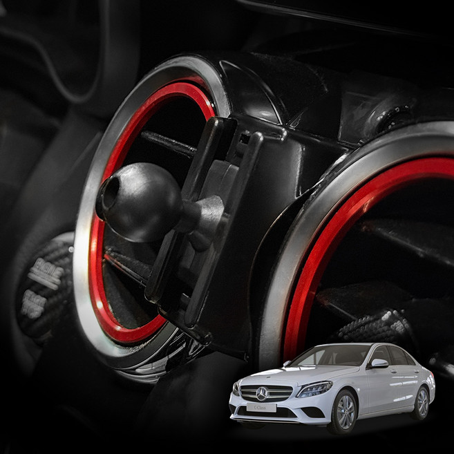 레인윙스 벤츠 C클래스 W205 전용 차량용 핸드폰 거치대 마운트, 블랙, 1개