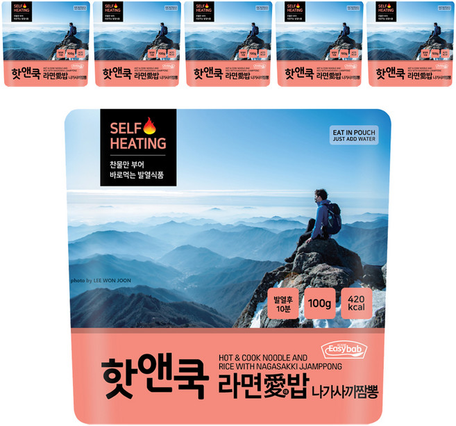 이지밥 핫앤쿡 라면애밥 나가사끼짬뽕, 100g, 6개