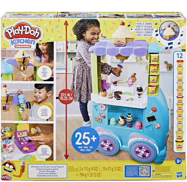 Hasbro 孩之寶 Play-Doh 培樂多 冰淇淋車款黏土玩具組, Multicolor, 1組, 749g