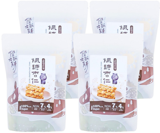 優穀美身 多穀物麻花捲 楓糖杏仁口味, 60g, 4包
