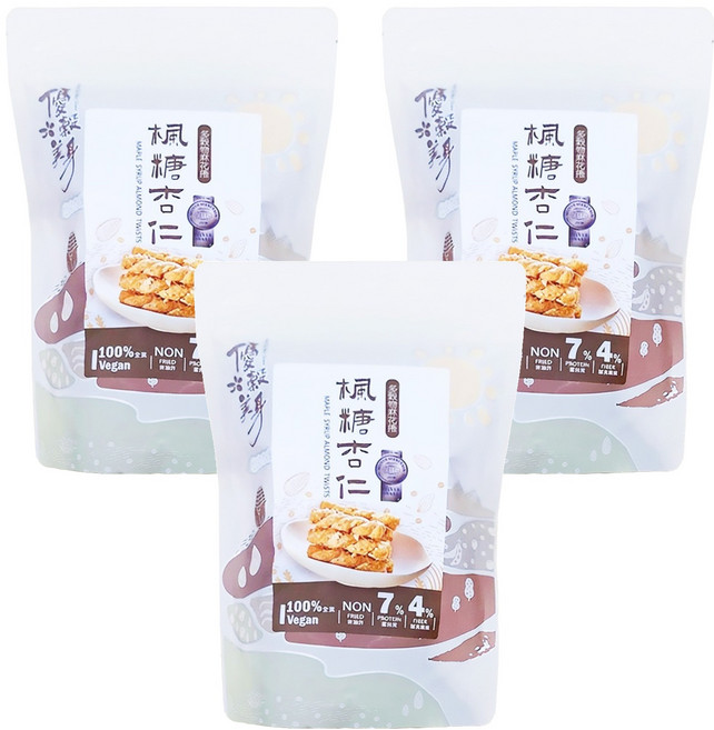 優穀美身 多穀物麻花捲 楓糖杏仁口味, 60g, 3包