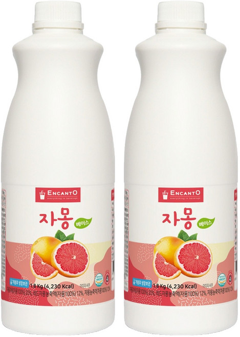 엔칸토 자몽 음료베이스, 2개, 1.8kg