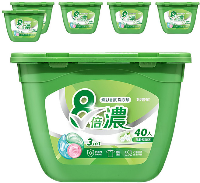 Magic Amah 妙管家 8倍濃煥彩香氛洗衣球 風鈴草花香, 40顆, 6盒