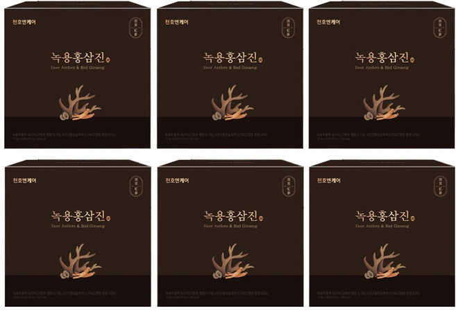 천호엔케어 녹용홍삼진 스틱 선물세트 60p + 쇼핑백, 720ml, 6개