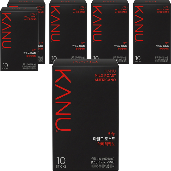 KANU 經典美式黑咖啡 mild roast, 1.6g, 10條, 6盒