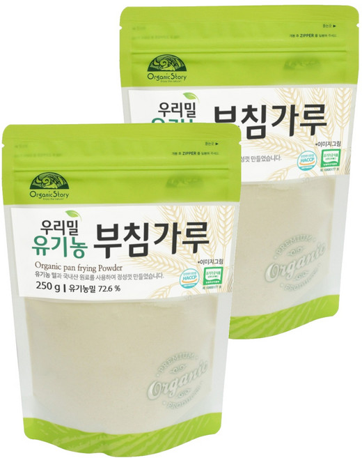 OrganicStory 유기농 부침가루, 250g, 2개