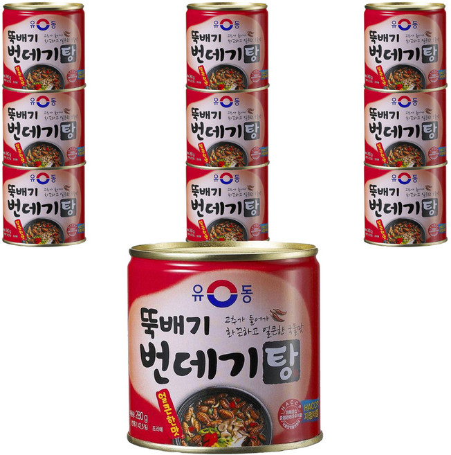 유동 뚝배기 번데기탕 얼큰한맛 통조림, 280g, 10개