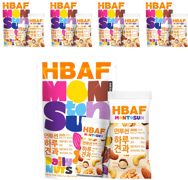 바프 먼투썬 하루견과 화이트 10p, 200g, 5개