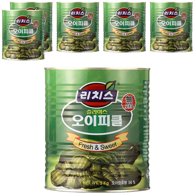 (주)동서 리치스 슬라이스 오이피클, 6개, 3kg