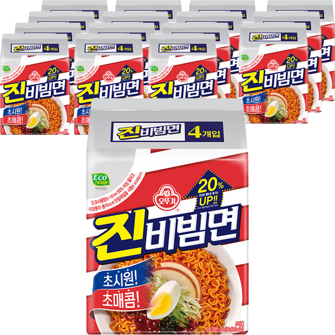 오뚜기 진비빔면 156g, 64개