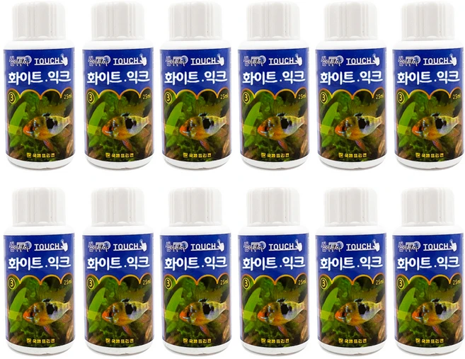 샘아쿠아 터치 화이트 익크, 12개, 25ml - 쿠팡