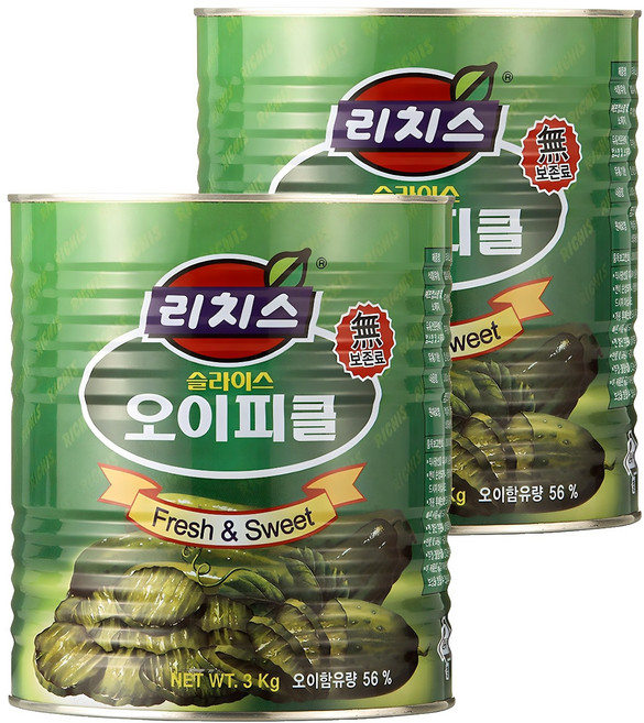 리치스 슬라이스 오이피클, 2개, 3kg