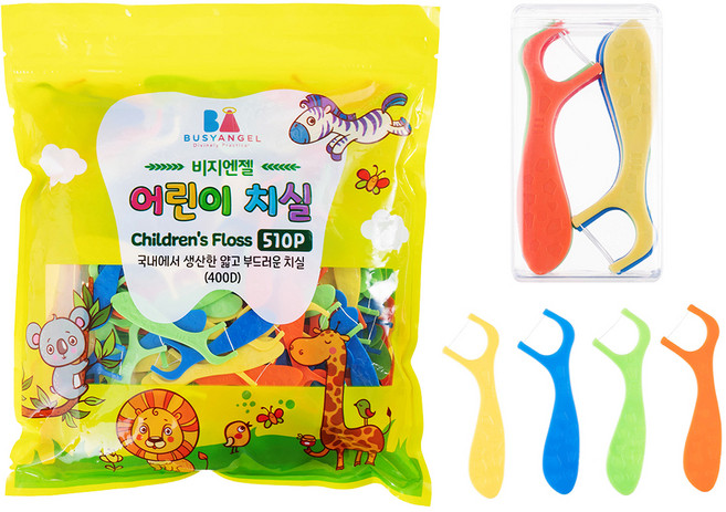 비지엔젤 국내생산 어린이 치실 510p + 케이스, 1개