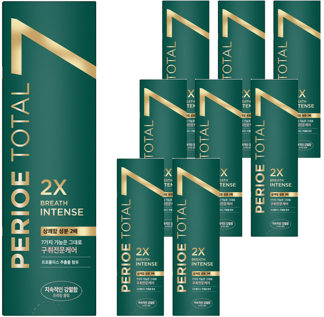 페리오 토탈7 인텐스 프리징 쿨링 치약, 120g, 9개