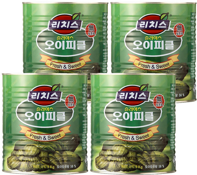 리치스 슬라이스 오이피클, 4개, 3kg