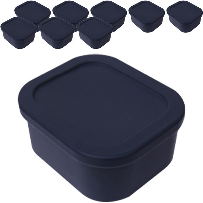 유하우스 삶아 쓰는 실리콘 밀폐용기 다크그린, 9개, 단품