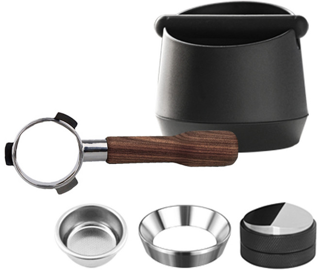 KALDIN 無底 布粉器 敲渣盒 沖煮把手 套組 Breville, 玫瑰木(沖煮把手), 1個