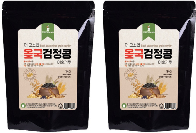 바라크 올국 검정콩 미숫가루, 1kg, 2개