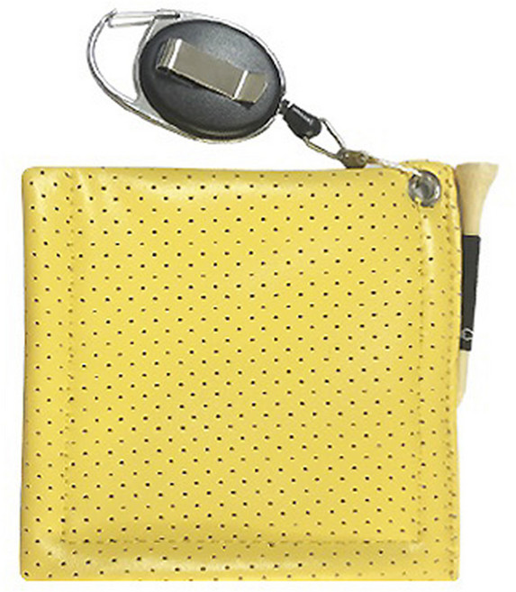 바코젤 골프 가죽 릴 볼 클리너 타올, 옐로우, 1개