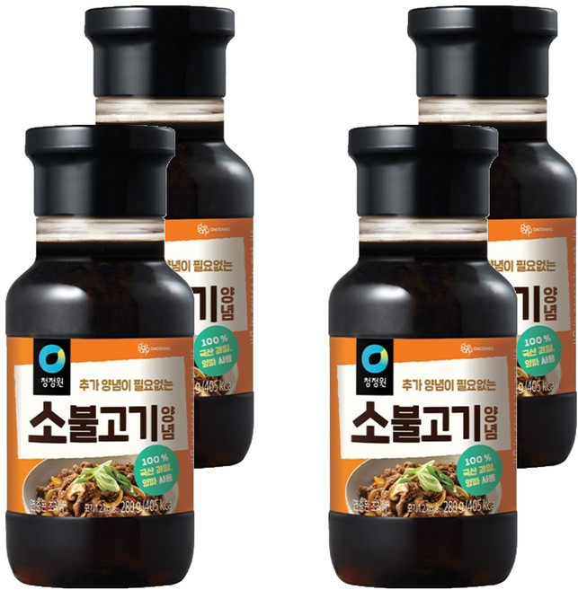 청정원 명가 소불고기 양념, 280g, 4개