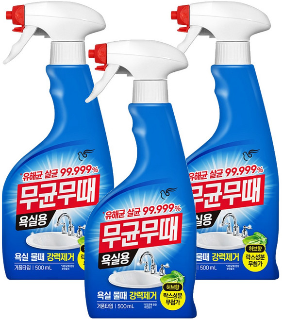 피죤 무균무때 욕실용 세정제, 500ml, 3개