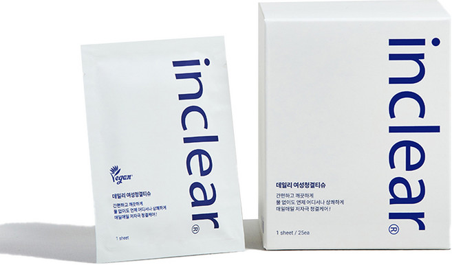 인클리어 데일리 여성 청결 티슈 25p, 150g, 1개