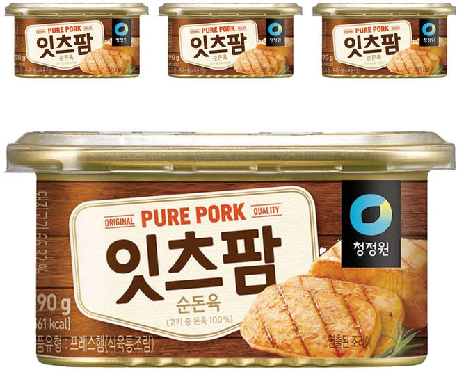 청정원 잇츠팜 햄통조림, 190g, 4개