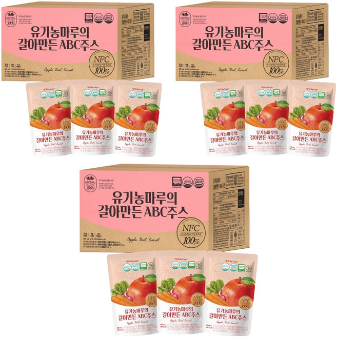 유기농마루 갈아만든 ABC 주스, 100ml, 150개