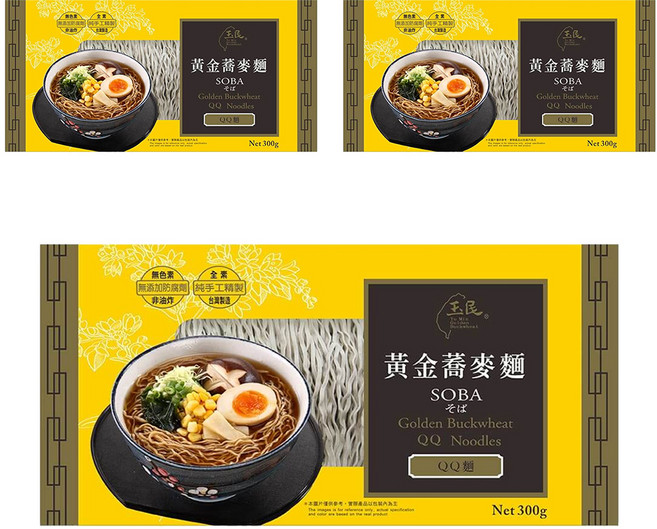 玉民 黃金蕎麥QQ麵, 300g, 3包